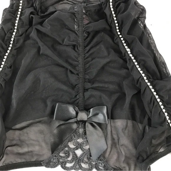Victoria’s Secret Sheer Shirred Garter and Rhinestone Pin-up‎ Skirt NWOT
